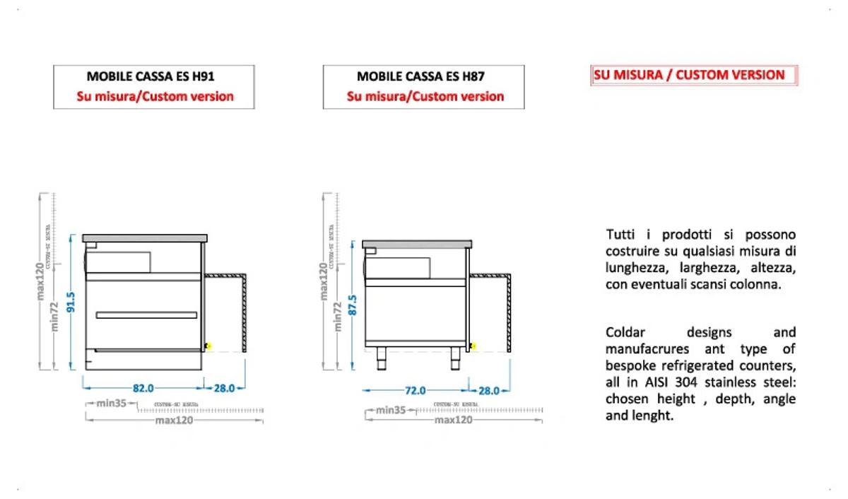 sections mobiles caisse effet suspension