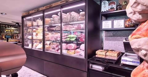 Murale Salumi e Formaggi refrigerato Design Bronzato