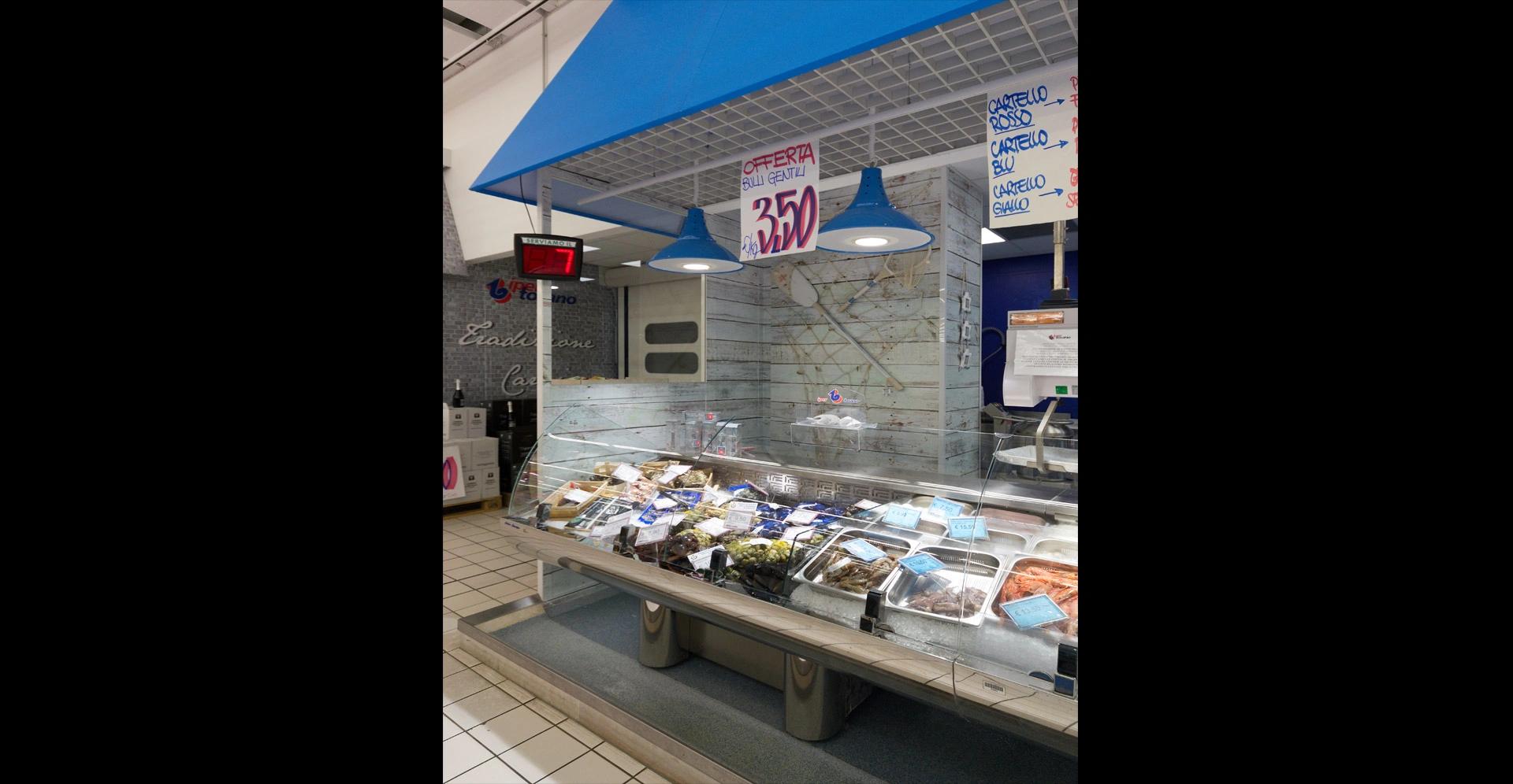 Kühlbank für Fisch