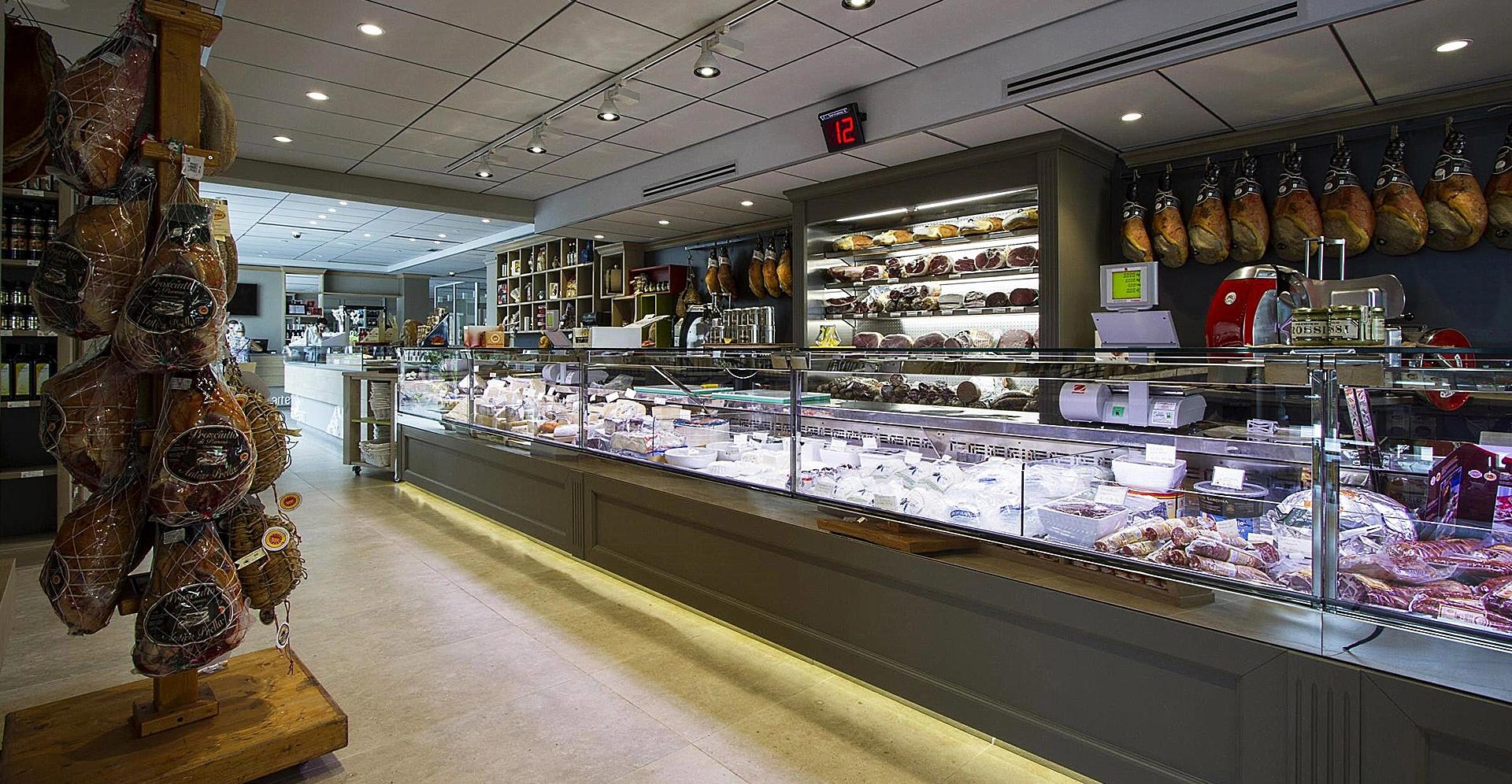 Cured Meats and Cheeses Display Counter