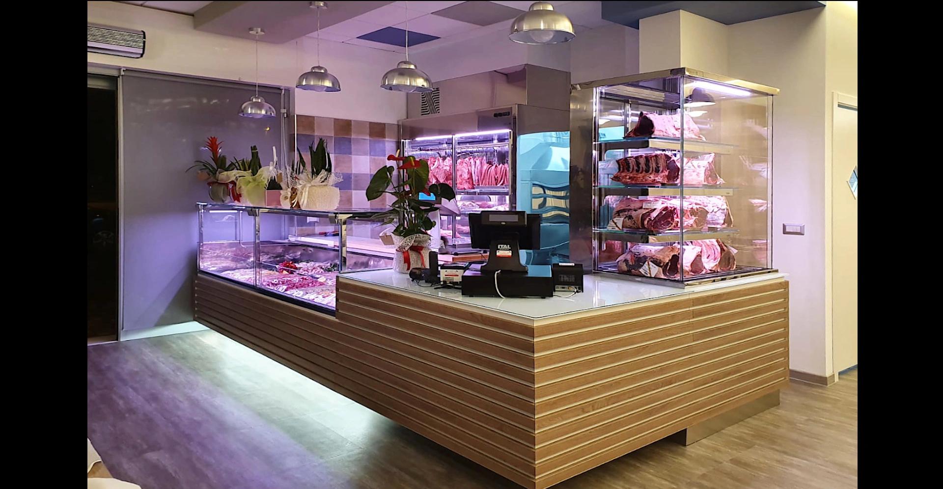 refrigerated display counters for butcher shop